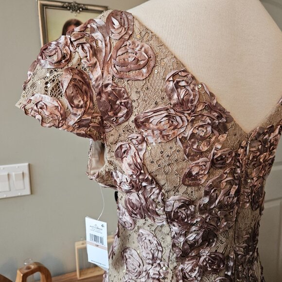 NWT Alex Evenings Rosette Lace Dress, 12P - Picture 10 of 10
